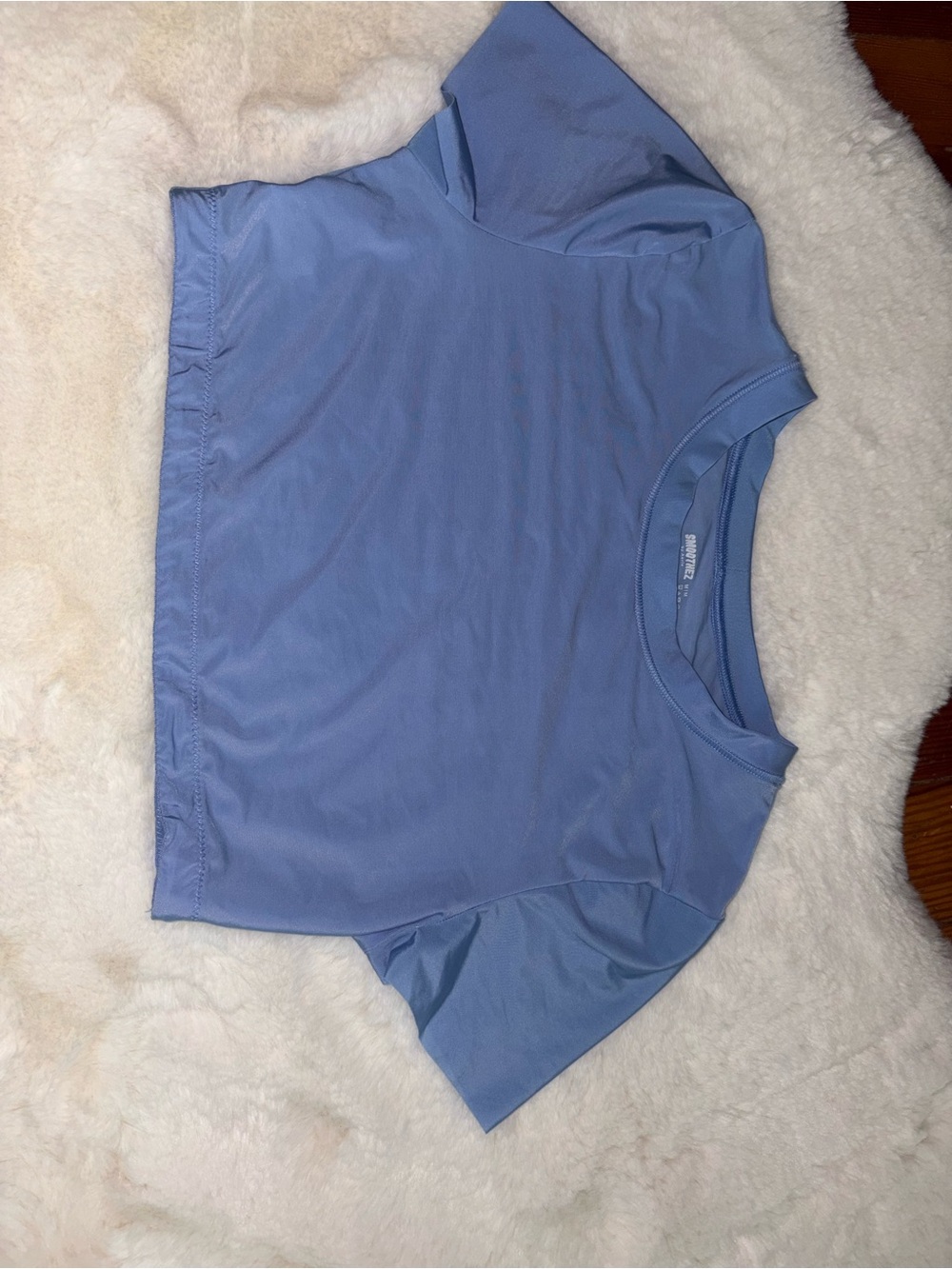 Cropped T-Shirt in Light Blue - Women's Casual Crop Top